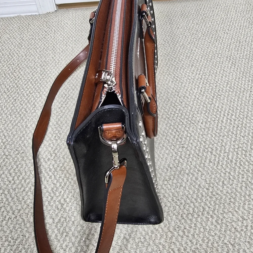 Bostanten Cruze Timeless Leather Designer Handbag Black & Brown